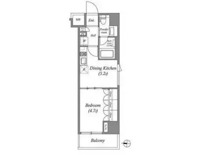 ブラウ住吉(1DK/3階)の間取り写真