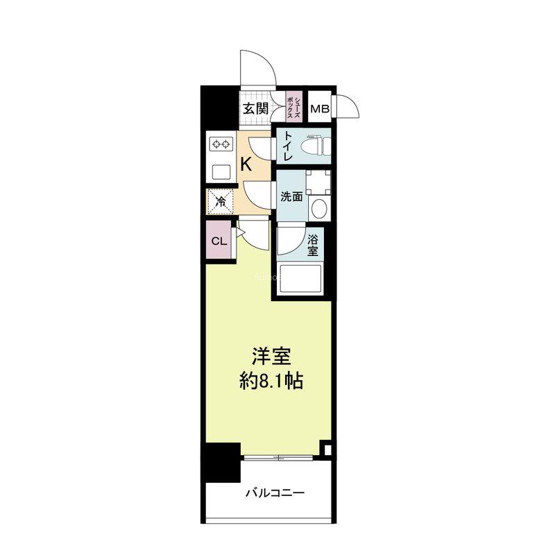 FORTUNEY大手前(1K/7階)の間取り写真