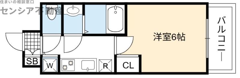 エスリード京橋(1K/9階)の間取り写真