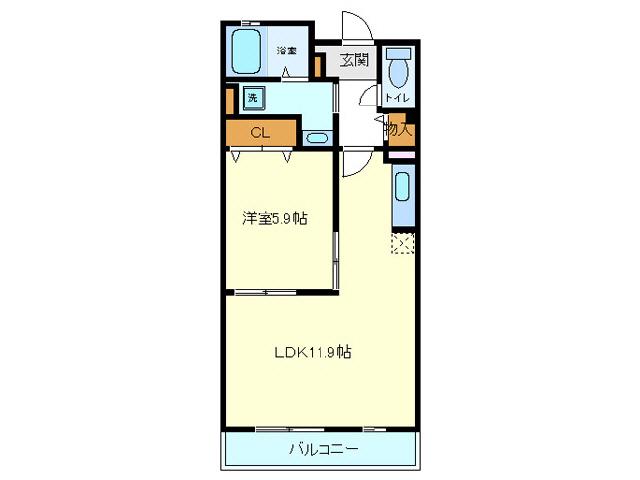 グリーングラス(1LDK/3階)の間取り写真