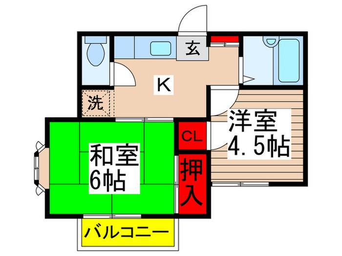 メゾンドイトーII(2K/2階)の間取り写真