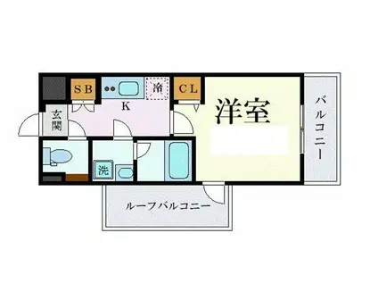 クレヴィスタ三軒茶屋(1K/4階)の間取り写真