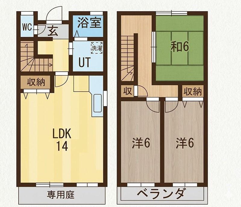 篠原ハイツ(3LDK/2階)の間取り写真