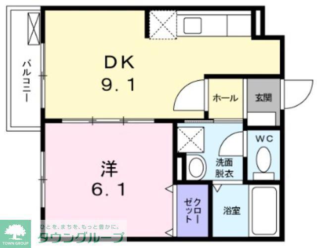 ルマージュ・K(1DK/1階)の間取り写真