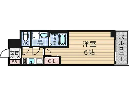 レオンコンフォート難波リオ(1K/4階)の間取り写真