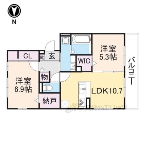 D-ROOM嵯峨嵐山(2LDK/3階)の間取り写真