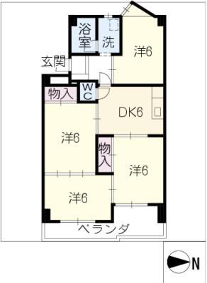第二安井ビル(4DK/3階)の間取り写真