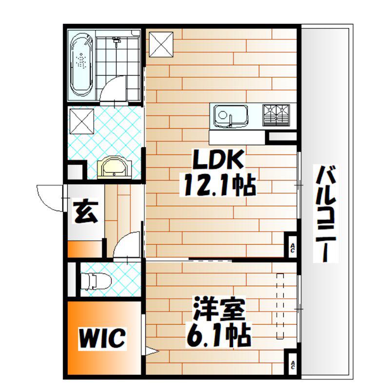 D-ROOM原町(1LDK/2階)の間取り写真