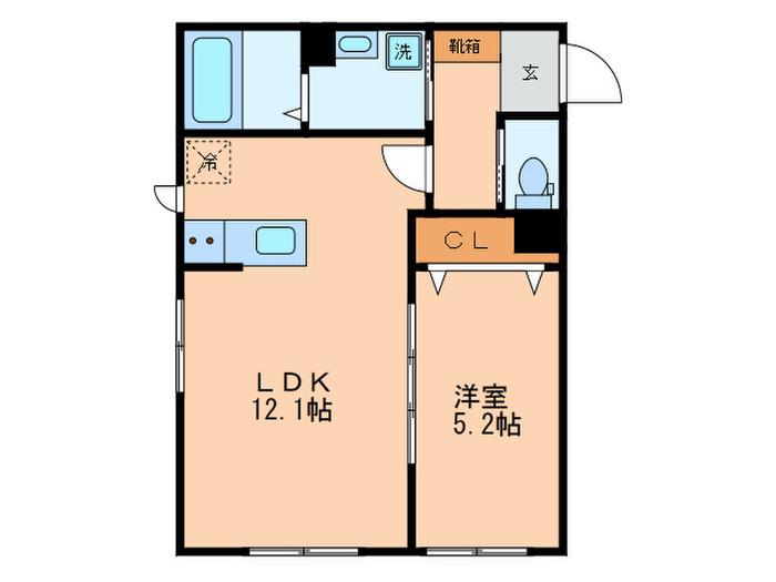 ウェルスクエアイズム蒲田(1LDK/4階)の間取り写真