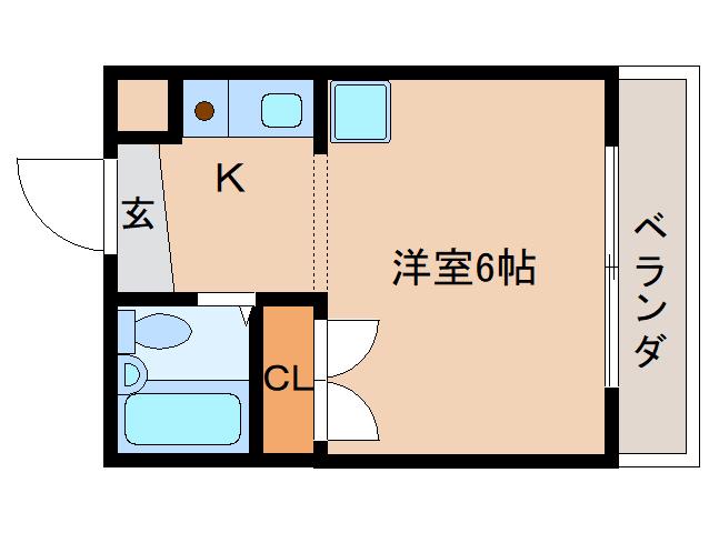 ジュネス神殿(1K/3階)の間取り写真