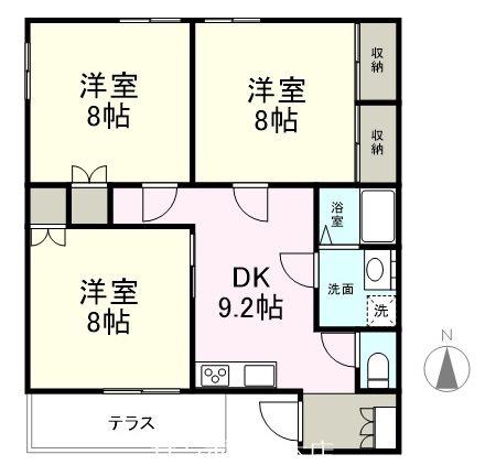 ヴィラ滝沢北深志(3DK/2階)の間取り写真