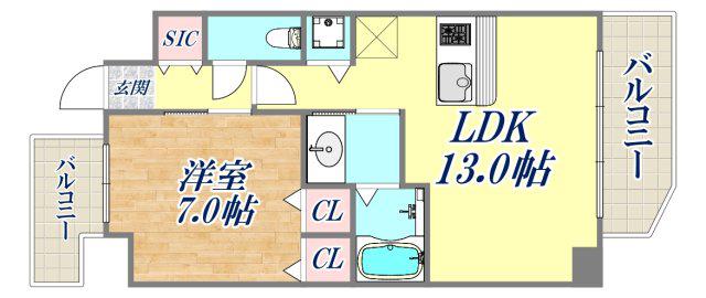 プレジオ神戸ウエスト(1LDK/10階)の間取り写真