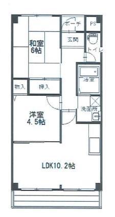 マンション 晃苑 2階(3DK/2階)の間取り写真