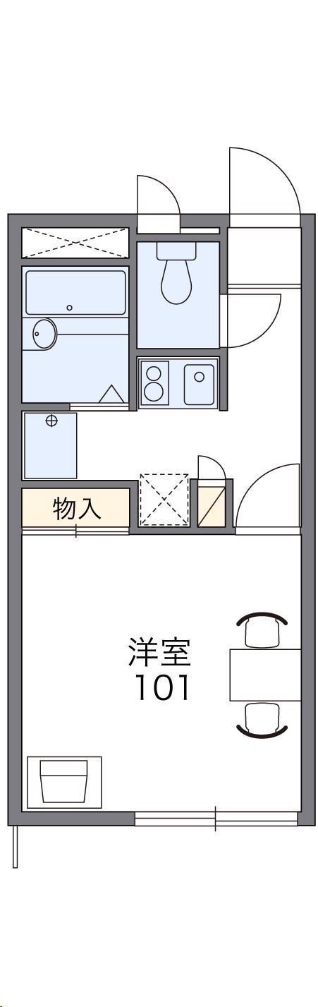 レオパレスグリーンヒルズ(1K/1階)の間取り写真