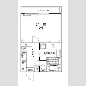 SKY TERRACE MARUSHO(1K/4階)の間取り写真