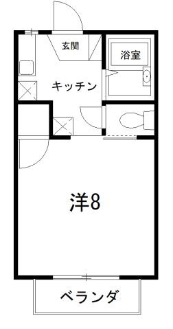 メゾンタカギ(1K/2階)の間取り写真
