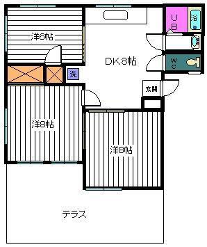 ハイツタケトシ(3DK/1階)の間取り写真