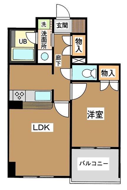エヴァーグリーン(1LDK/2階)の間取り写真