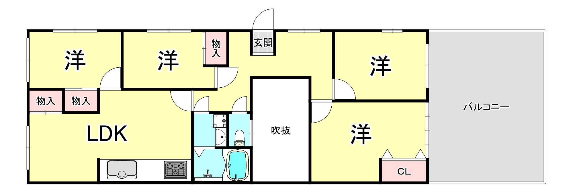 UC魚の棚(4LDK/4階)の間取り写真