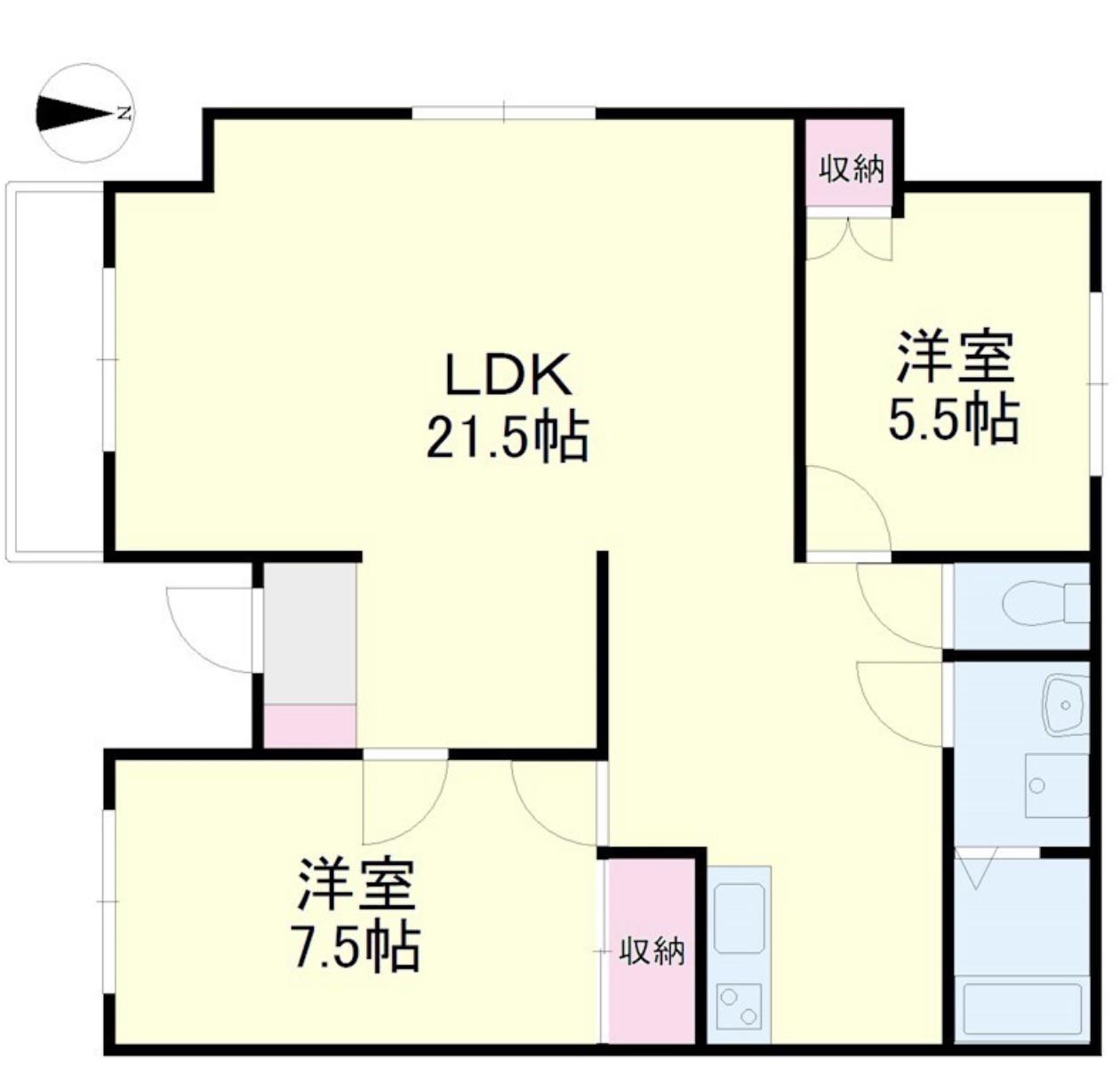 アルコ7(2LDK/1階)の間取り写真