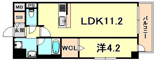リアライズ神戸長田(1LDK/5階)の間取り写真