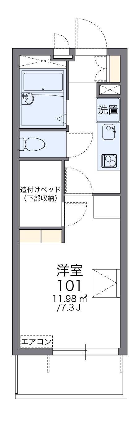レオパレスIY(1K/3階)の間取り写真