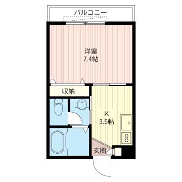 MAISON DE LA VIE(1K/1階)の間取り写真