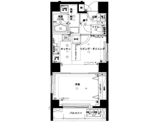 ハーモニーレジデンス浅草(1LDK/2階)の間取り写真