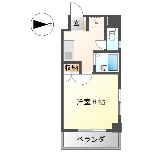 CASA桜・千種(1K/6階)の間取り写真