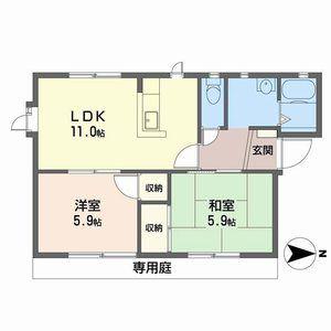 FRAGRANCE COMPLET(2LDK/1階)の間取り写真