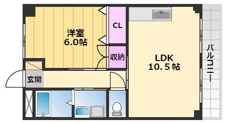 BEAM(1LDK/1階)の間取り写真