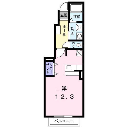 シュティルブリーゼA(1K/1階)の間取り写真