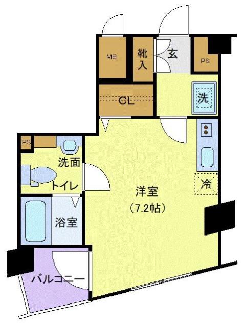 ジュネーゼ方南町(ワンルーム/6階)の間取り写真