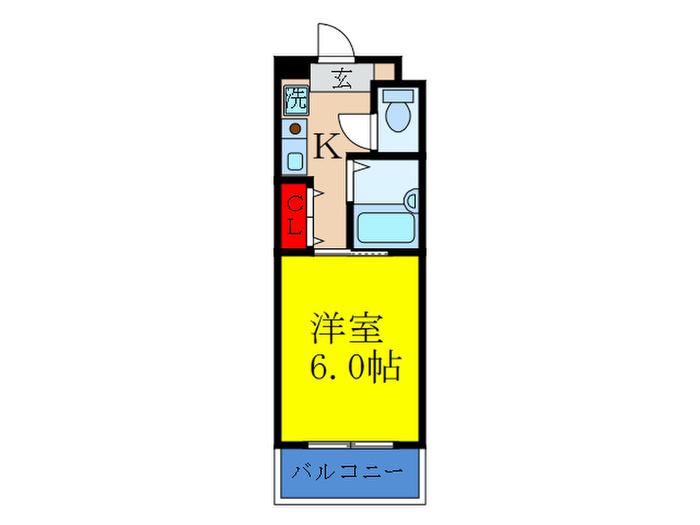 エクセレント上新10(1K/5階)の間取り写真