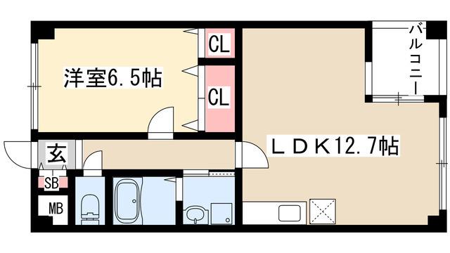 CASA KS(1LDK/2階)の間取り写真
