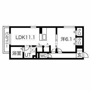 フェーブ島上(1LDK/2階)の間取り写真