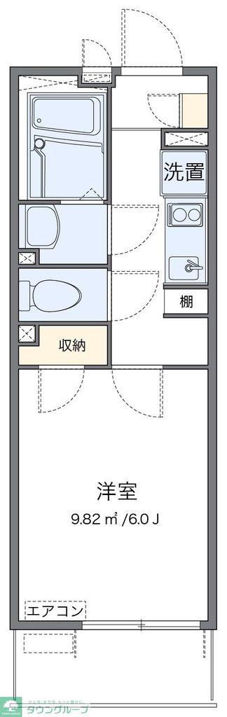 レオネクスト白羽根(1K/4階)の間取り写真