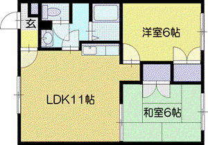柏恵館II(2LDK/3階)の間取り写真