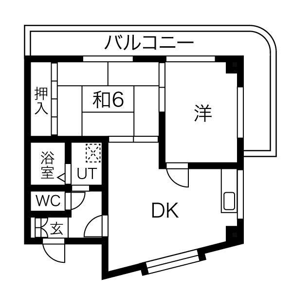 メゾンインクスあびこ(2DK/2階)の間取り写真