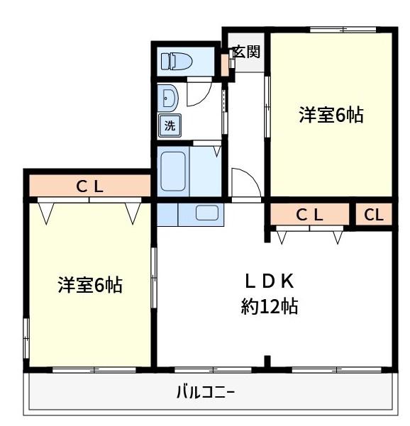 エクセレントアベ(2LDK/3階)の間取り写真