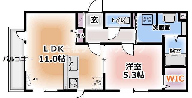 グラジオラス(1LDK/3階)の間取り写真