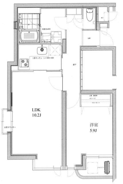 ヴァン・ヴェール武蔵小山(1LDK/3階)の間取り写真