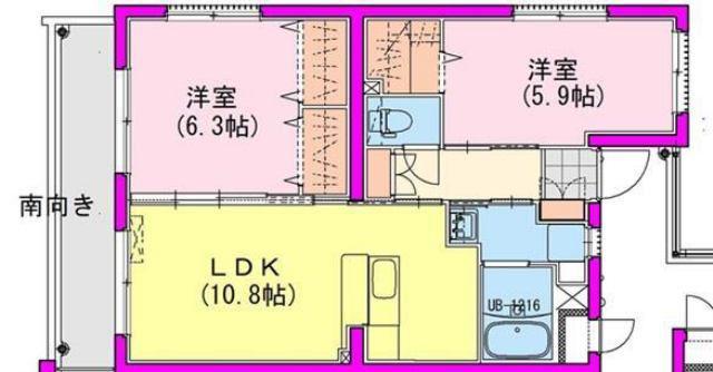 FORESTRY都城駅前(2LDK/5階)の間取り写真
