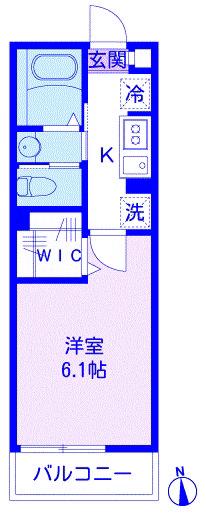 MIJAS三ツ沢下町(1K/3階)の間取り写真