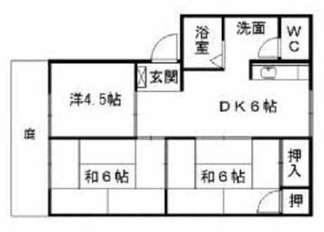 リバブル遠賀 A棟(3DK/2階)の間取り写真
