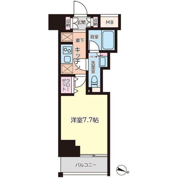 AZEST大山東(1K/14階)の間取り写真