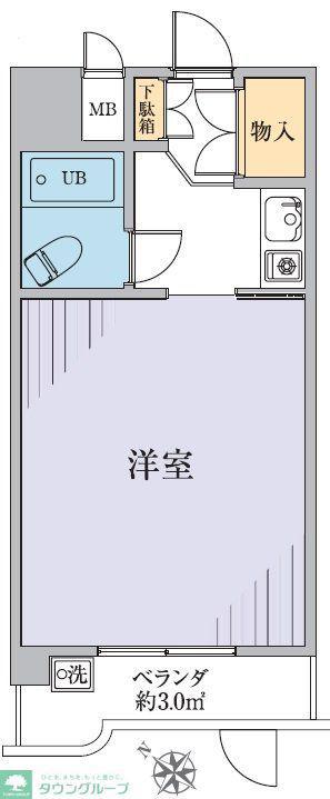 第16ユーセードムス南浦和(1K/1階)の間取り写真