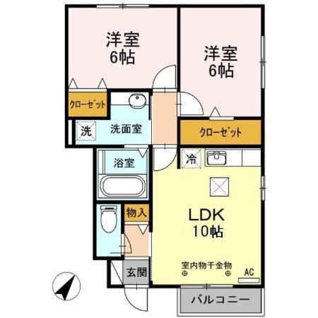 KINOKICA(2LDK/1階)の間取り写真