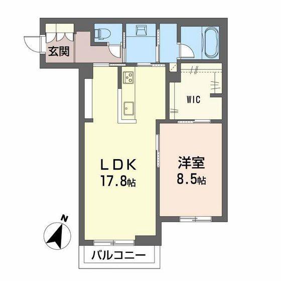 ピアヌーラ翠(1LDK/2階)の間取り写真