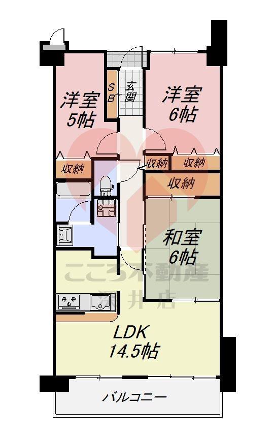 東急ドエルアルス泉北深井(3LDK/4階)の間取り写真